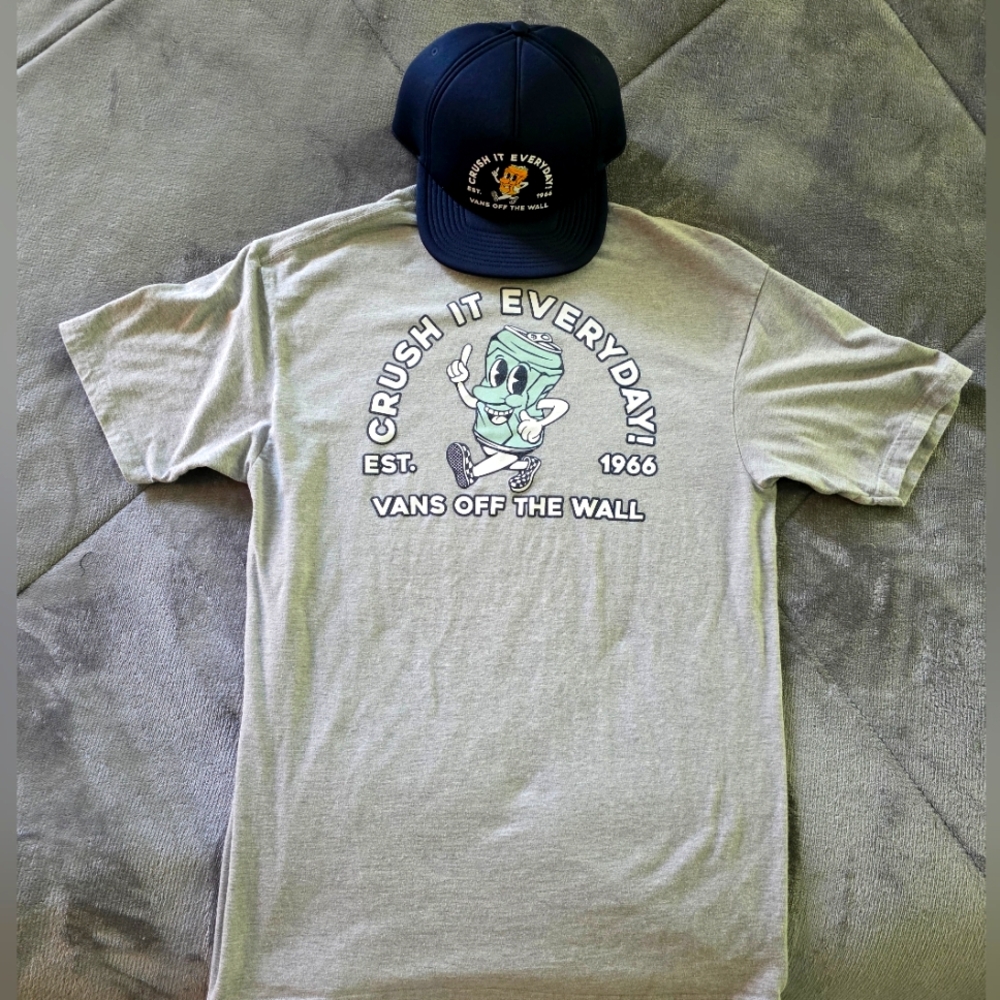 Vans Gray Graphic T-Shirt for Men